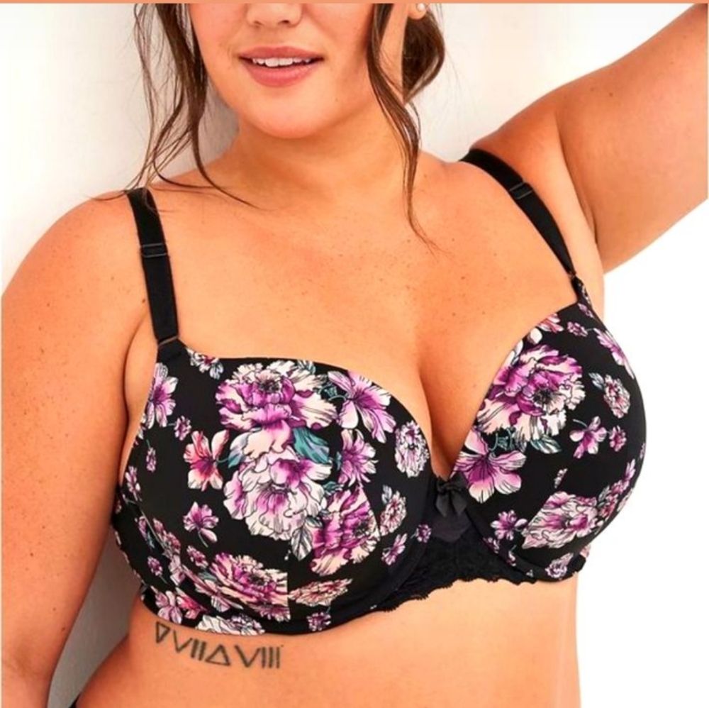 TORRID Curve Floral Black Underwire Bra Size 40F - Picture 10 of 10